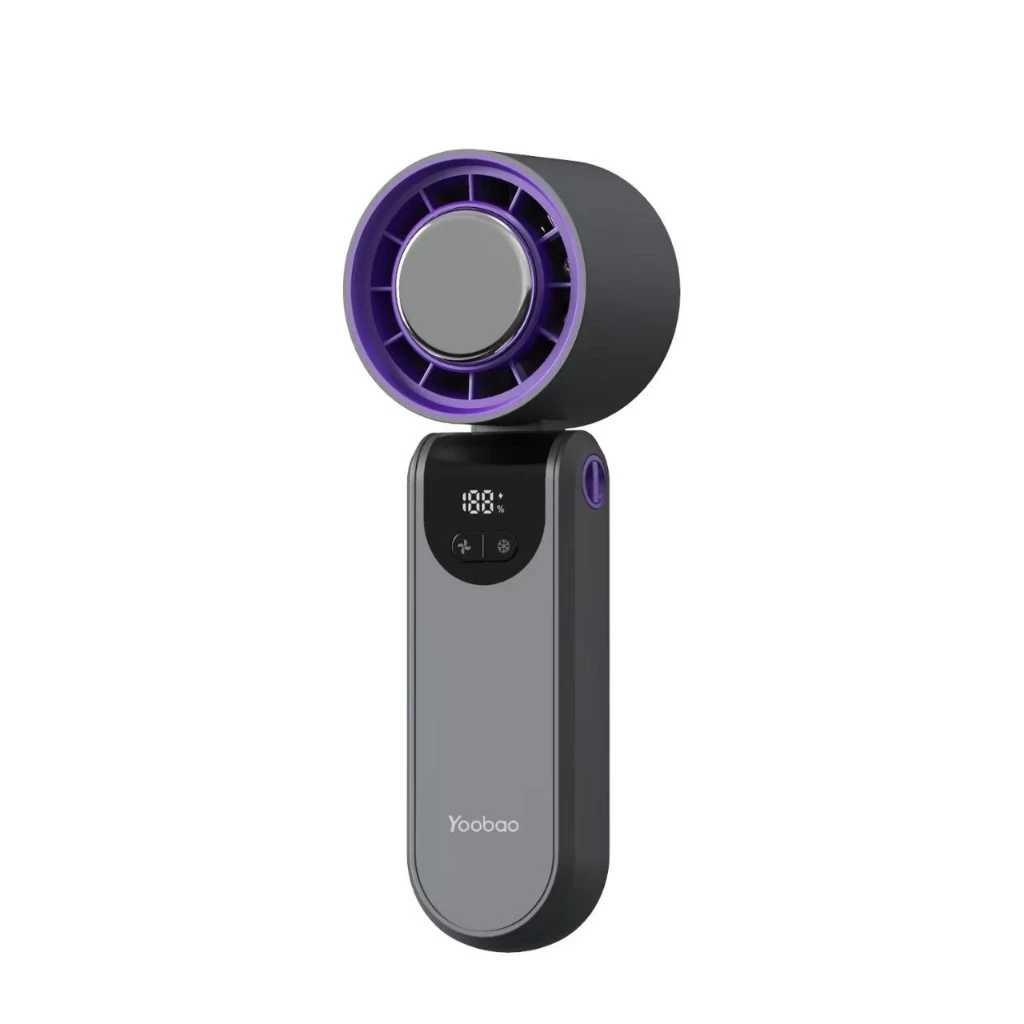 Quạt Cầm Tay Mini Yoobao G2 4000mah 100 Cấp Gió Mát Nhanh Với Sò Lạnh Màn Hiển Thị Pin Có Dây Đeo Cổ