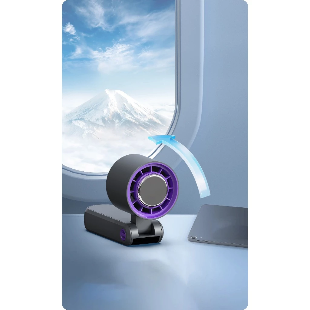 Quạt Cầm Tay Mini Yoobao G2 4000mah 100 Cấp Gió Mát Nhanh Với Sò Lạnh Màn Hiển Thị Pin Có Dây Đeo Cổ