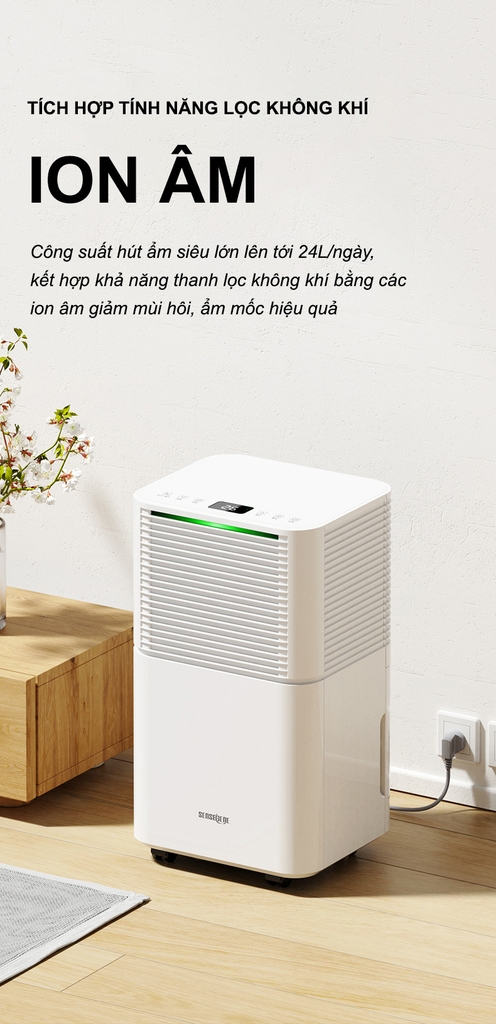 Máy Hút Ẩm Lọc Không Khí DH - 08 Dung Tích 24L, Công Suất Lớn Dùng Cho Phòng Ngủ,Phòng Khách