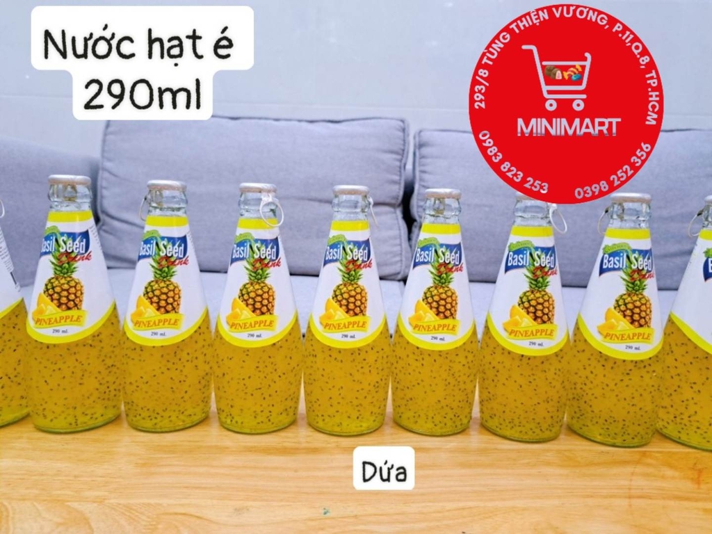 Nước ép trái cây hạt é  Basil Seed - Thailand 290ml (dứa)