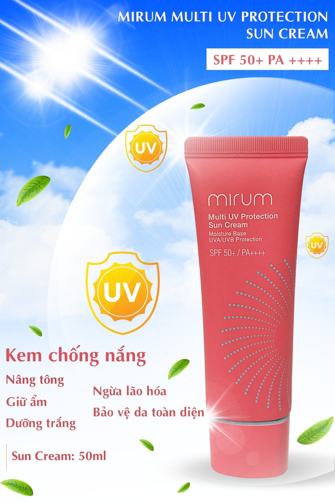 Kem chống nắng Mirum nâng tông dưỡng trắng ngừa lão hóa và bảo vệ da toàn diện 50ml