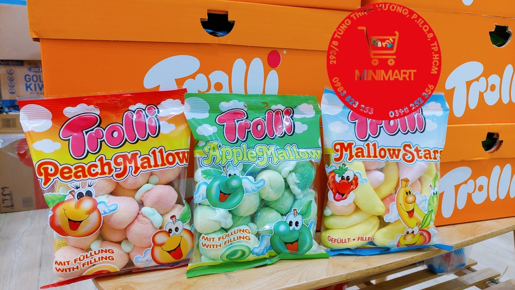 KẸO DẺO BÔNG GÒN MALLOW TROLLI ĐỨC ( Đào)