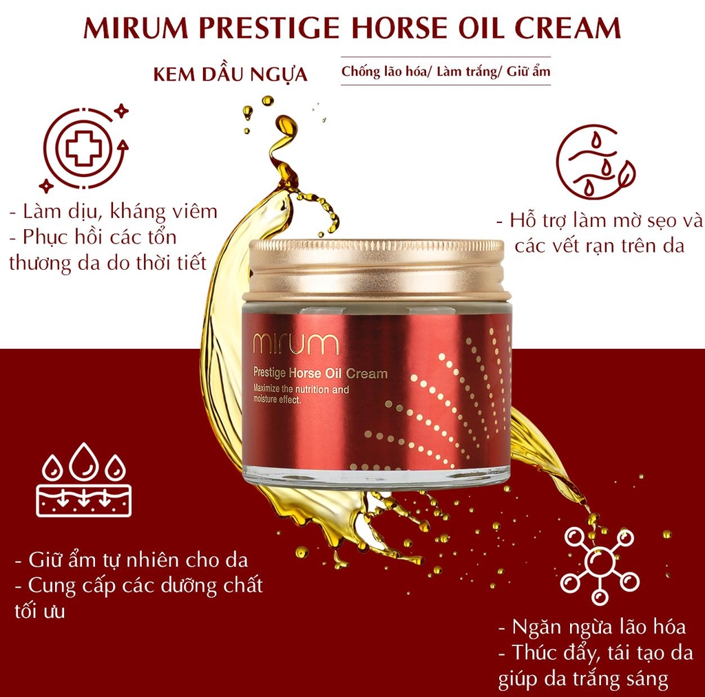 Kem dầu ngựa Mirum chống lão hóa, làm trắng và giữ ẩm 70ml