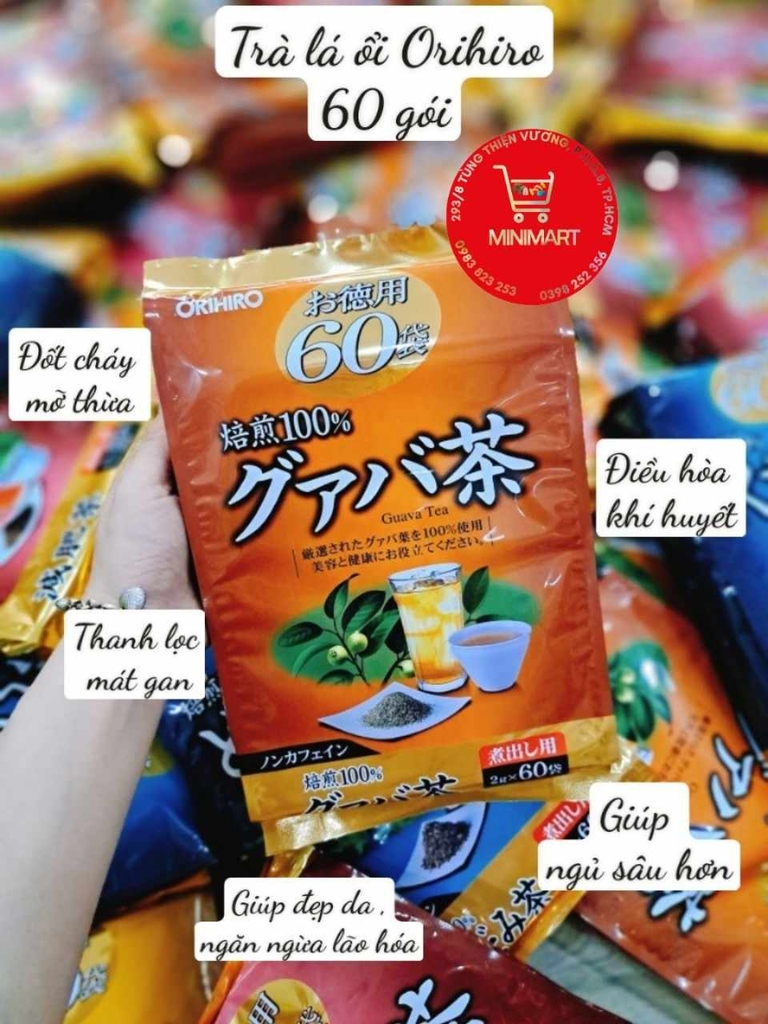 Trà giảm cân tinh chất lá ổi Orihiro Guava Nhật 60 gói