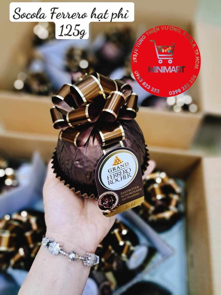 Socola Ferrero Rocher  Zartbitter quả cầu nơ 125g