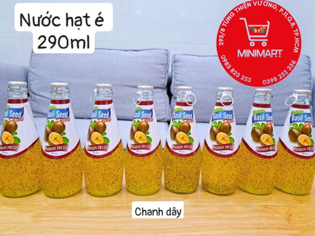 Nước ép trái cây hạt é  Basil Seed - Thailand 290ml ( chanh dây)