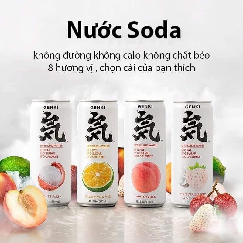 Soda không đường Genki Forest 330ml. ( thùng 24 lon) ( quýt)