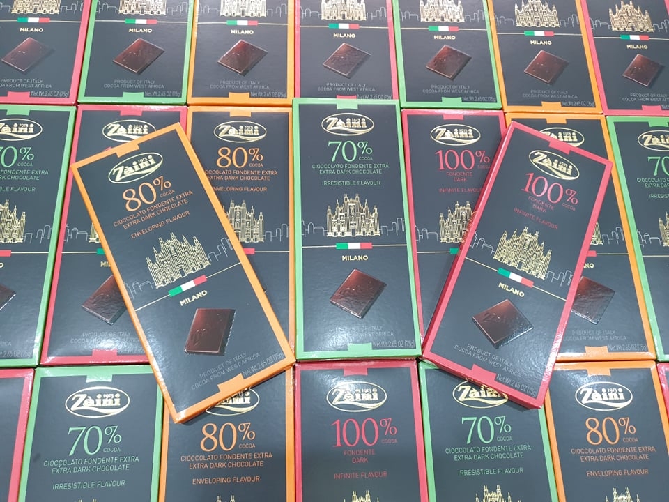 Socola Zaini Extra Dark 80% Cacao thanh 75gr