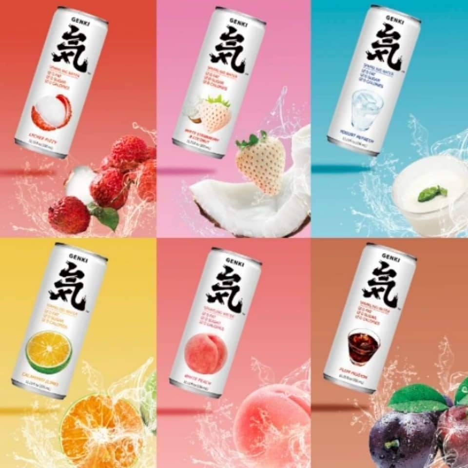 Soda KHÔNG ĐƯỜNG Genki Forest có gas 330ml.( vị đào) combo 6 lon