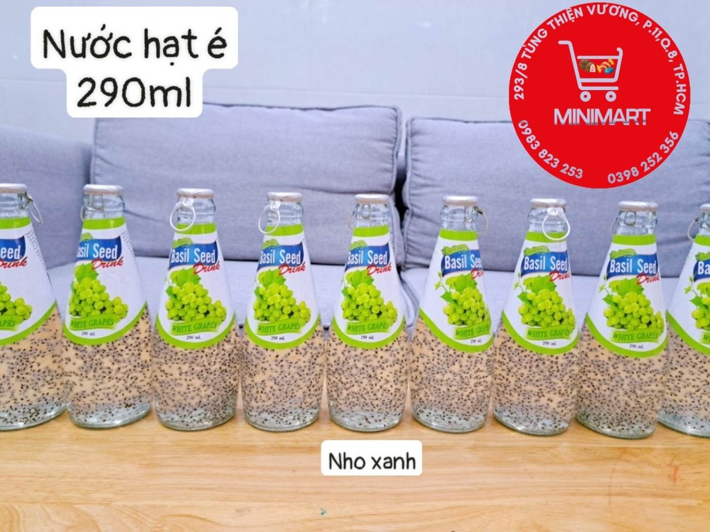 Nước ép trái cây hạt é  Basil Seed - Thailand 290ml ( nho xanh)