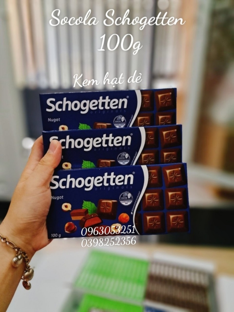 Socola Schogetten Nugat 100g (kem hạt dẻ)