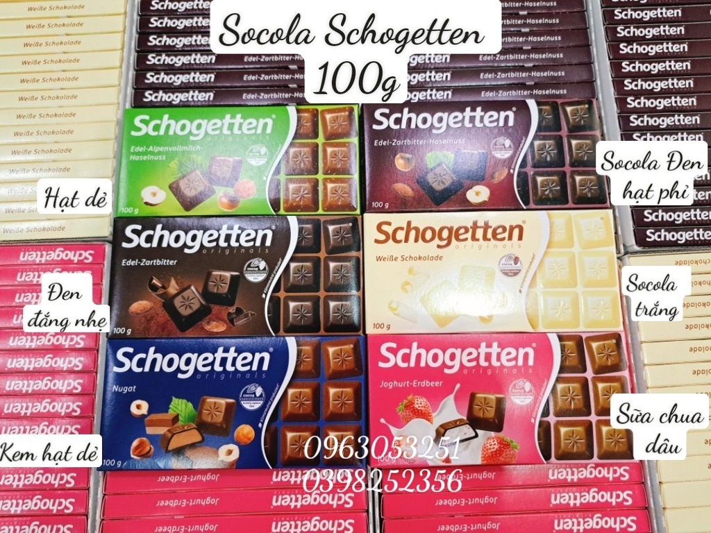 Socola schogetten Edel-Zartbitter-Haselnuss 100g (Socola đen hạt phỉ)