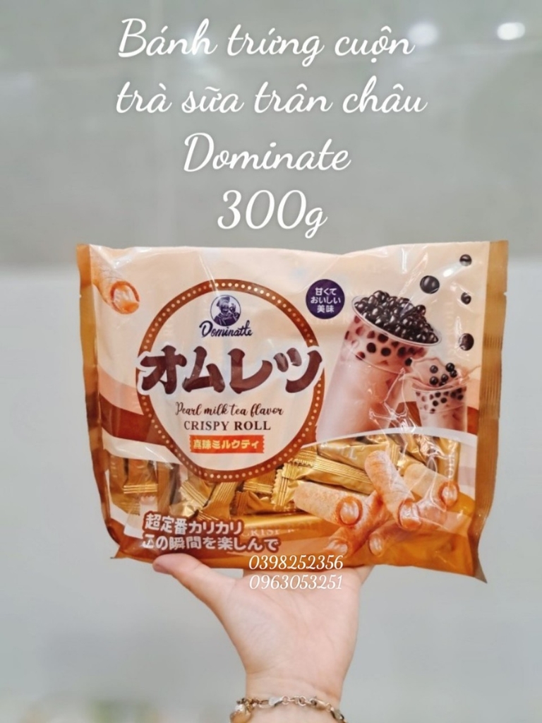 Bánh Trứng Cuộn Dominate 300g ( trà sữa trân châu)