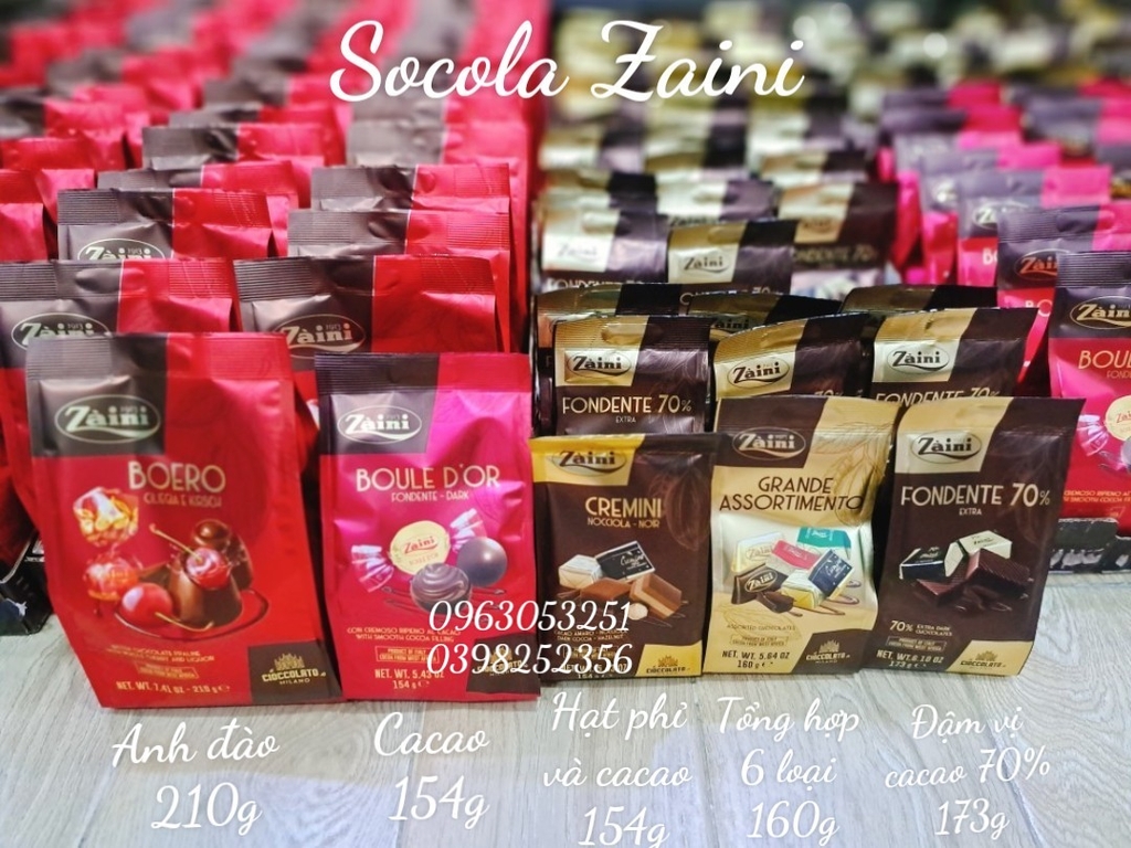 Socola Zaini Cremini Nocciola - Noir ( vị hạt phỉ và cacao) 154g