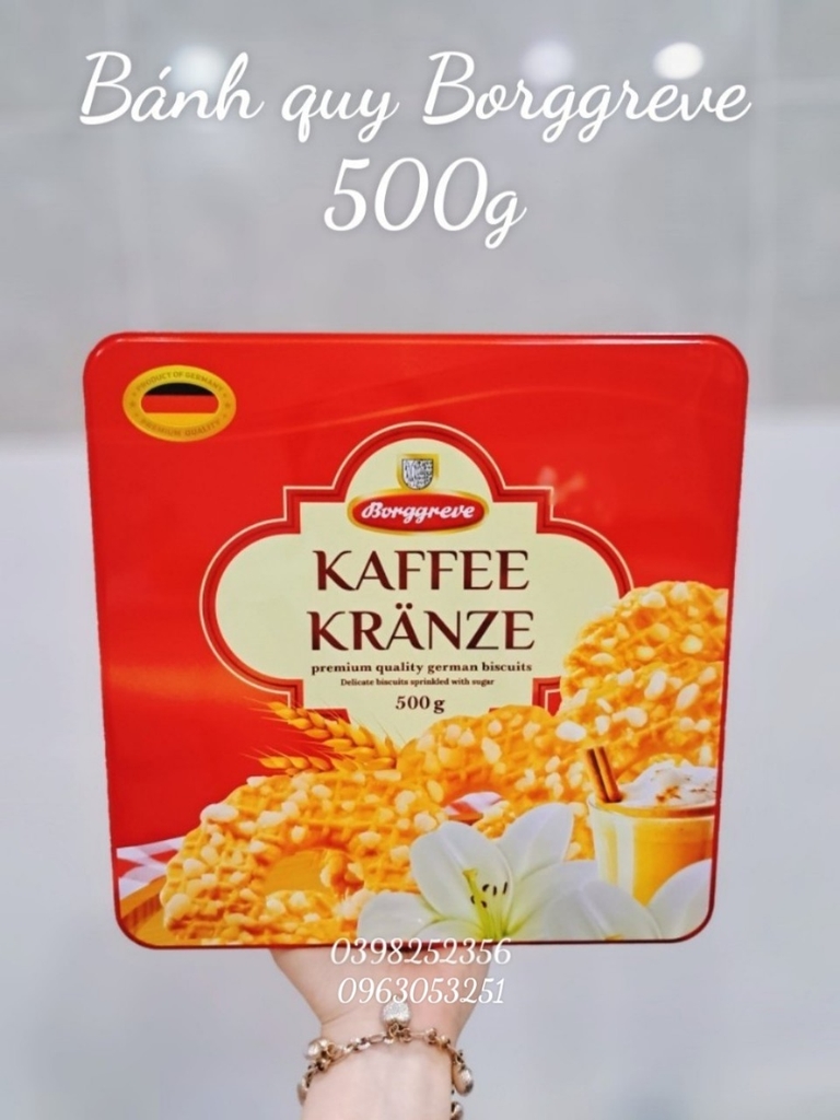 Bánh quy vòng rắc đường mịn Borggreve Kaffee 500g ( đỏ)(6)