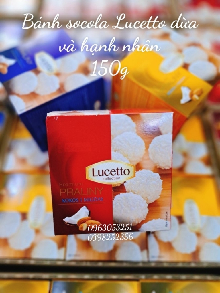 Bánh Socola Lucetto dừa và hạnh nhân 150g ( đỏ)