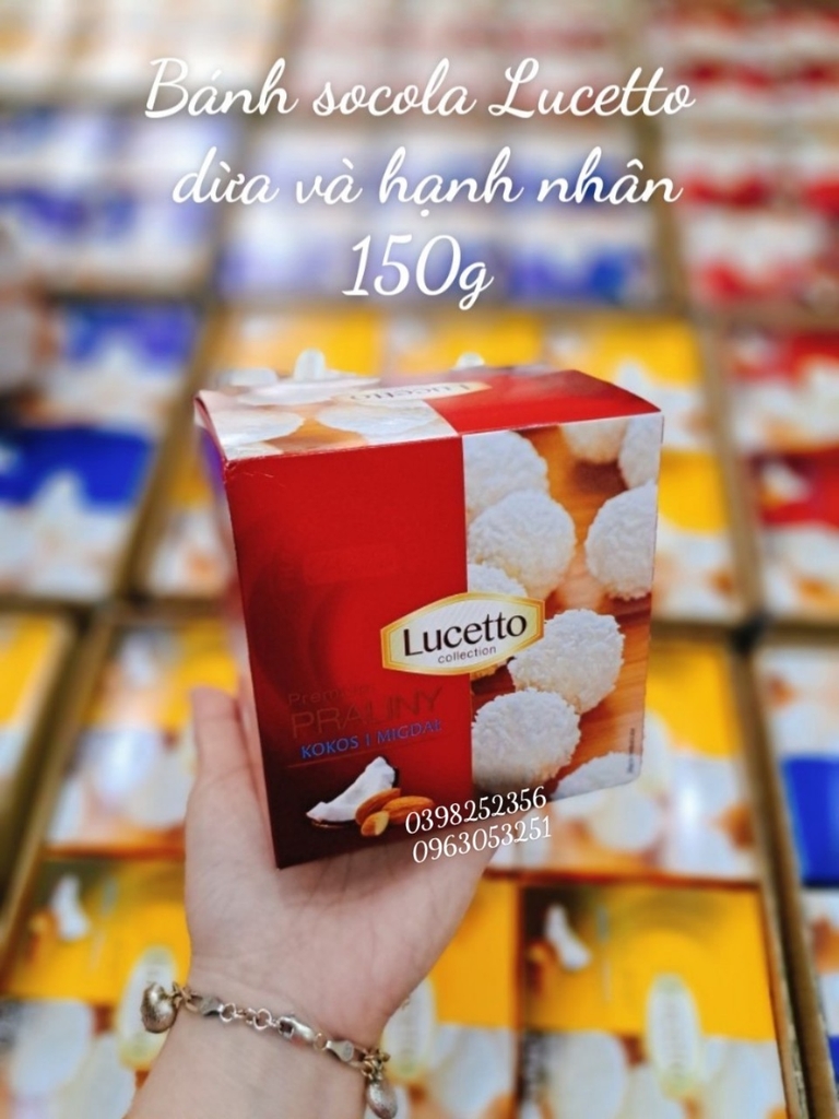 Bánh Socola Lucetto dừa và hạnh nhân 150g ( đỏ)