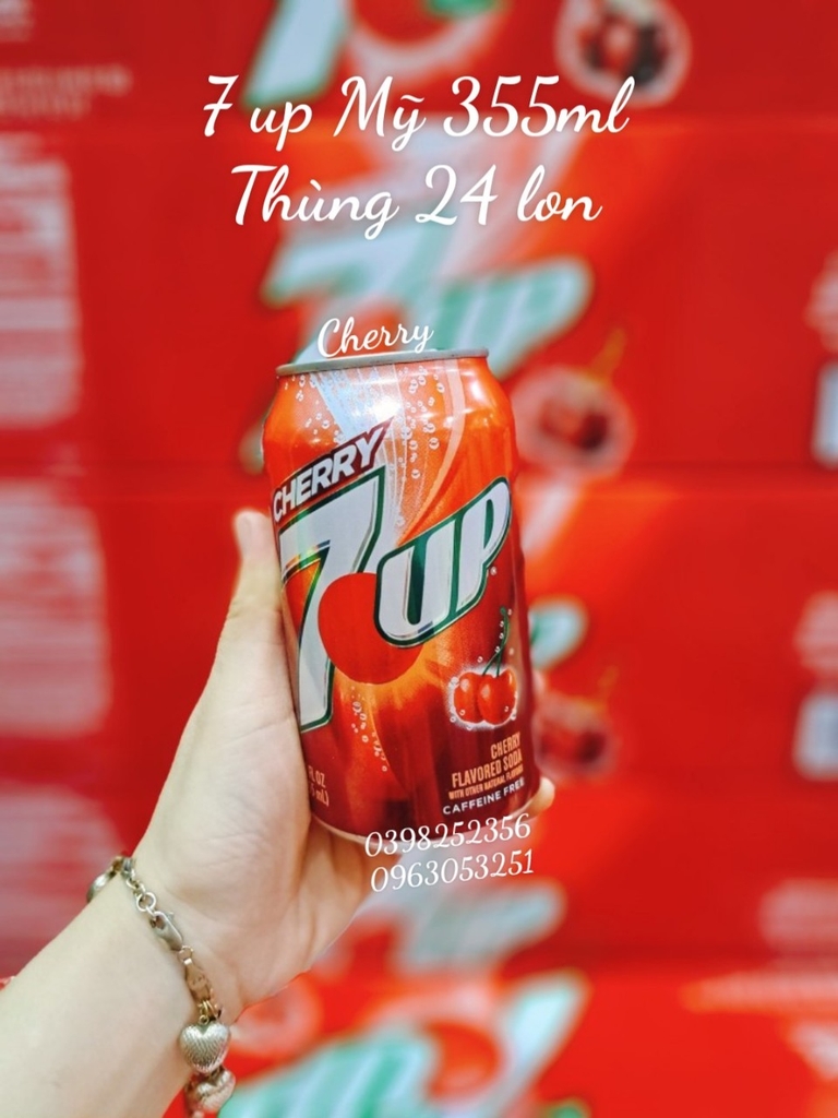 Nước ngọt 7-up hương cherry Mỹ 355ml