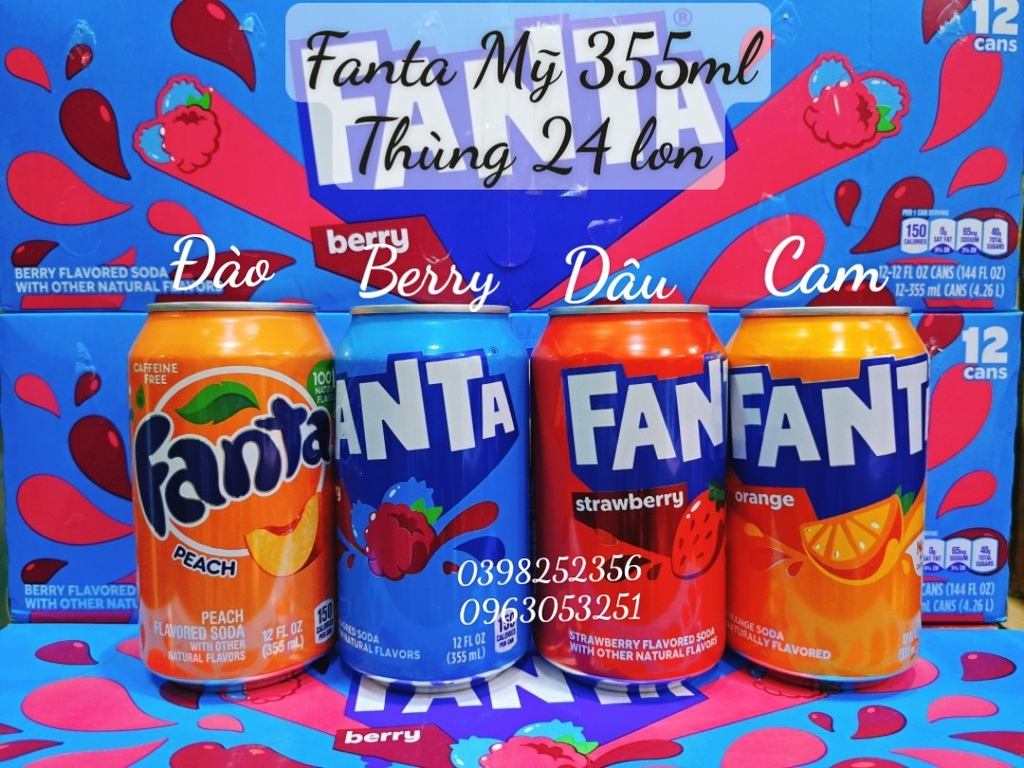 Nước Ngọt Fanta Mỹ 355ml vị Đào ( Lốc 12 lon)