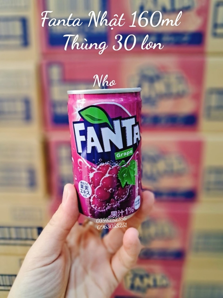 Nước Ngọt Fanta Nhật 160ml vị nho ( Combo 10 lon)