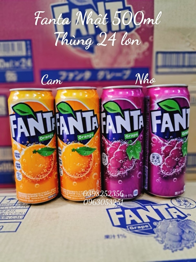 Nước Ngọt Fanta Nhật 500ml vị Nho ( Thùng 24 lon)