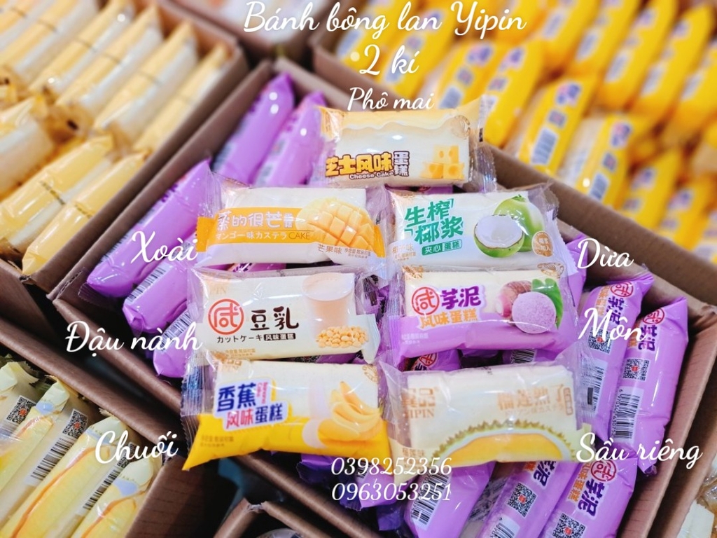 Bánh Bông Lan Yipin hấp 500g (Xoài)