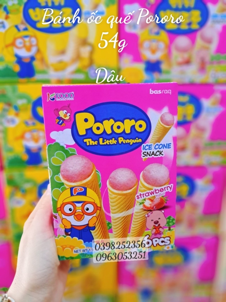 Bánh ốc quế Pororo 54g (vị dâu) (20)