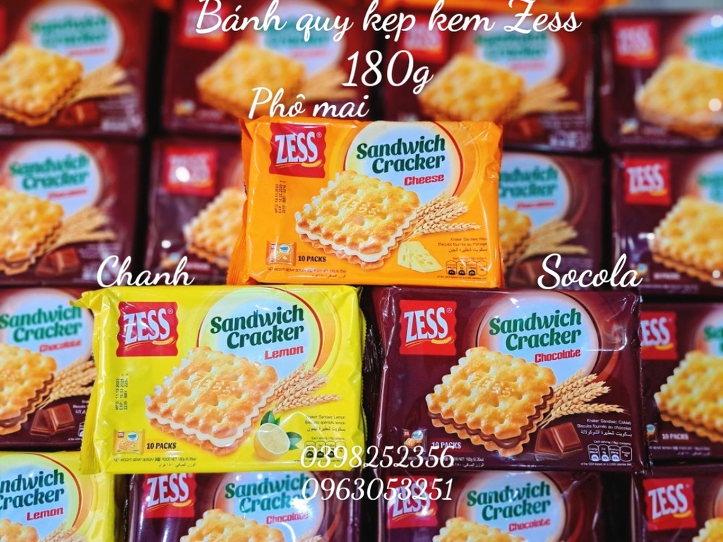 Bánh quy giòn kẹp kem Zess 180g ( socola )(24)