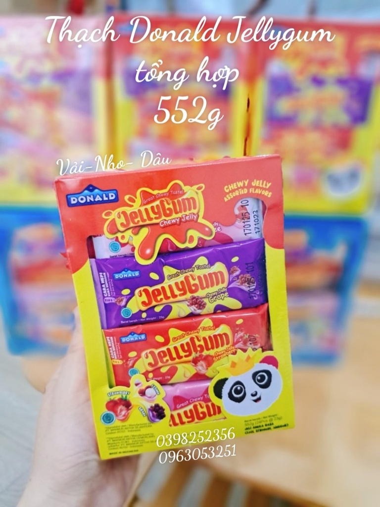 Thạch Donald tổng hợp 552g ( nho-vải-dâu)