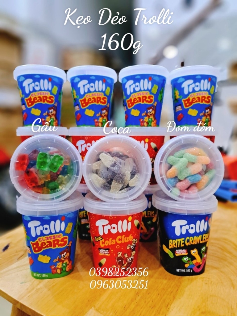 KẸO DẺO  TROLLI - HŨ 160g ( Brite crawlers)