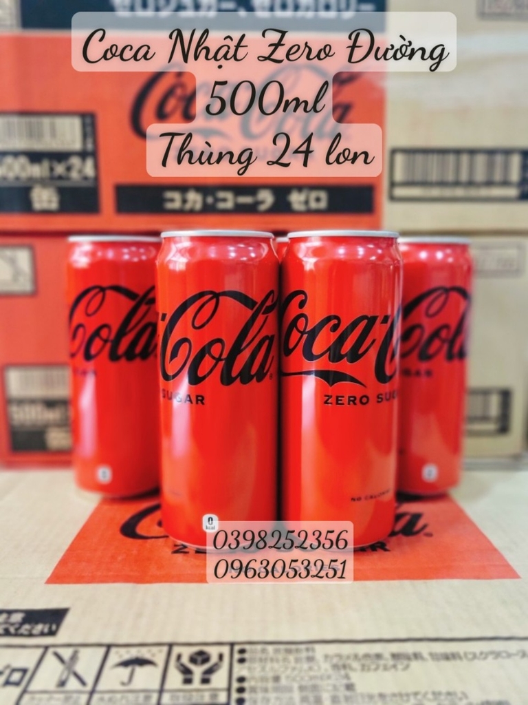 Nước Ngọt Coca Cola ZERO SUGAR 500ml ( thùng 24lon)