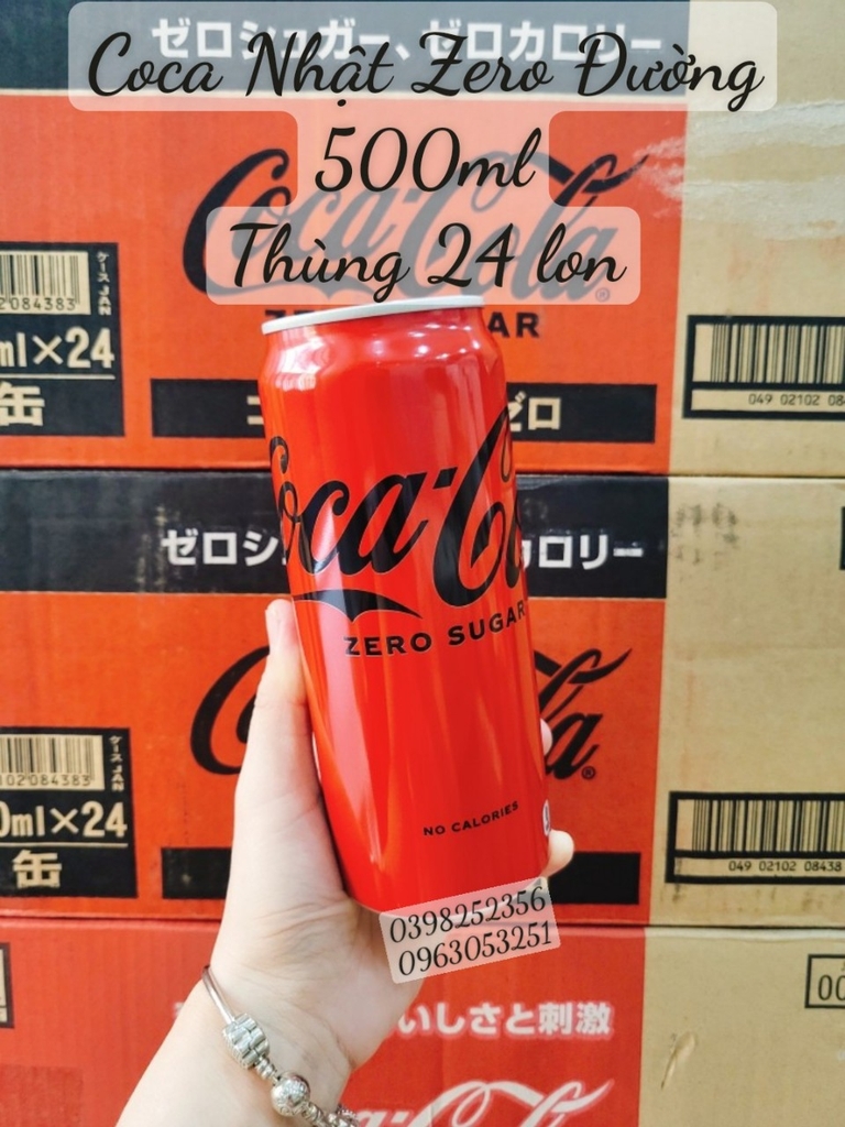 Nước Ngọt Coca Cola ZERO SUGAR 500ml ( thùng 24lon)