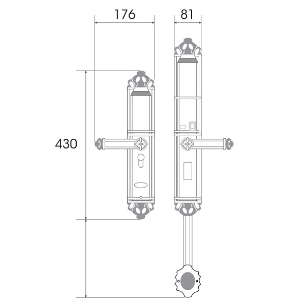 Khóa đại sảnh biệt thự EL821 AC - Khóa điện tử Demax