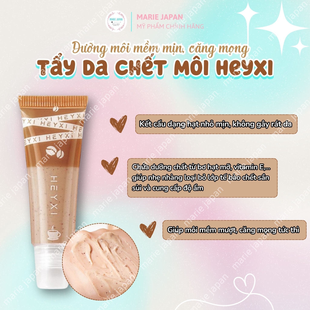 Tẩy Da Chết Môi Heyxi Hương Cà Phê Dưỡng Môi Mềm Mịn Căng Mọng Coffee Lip Scrub 15g