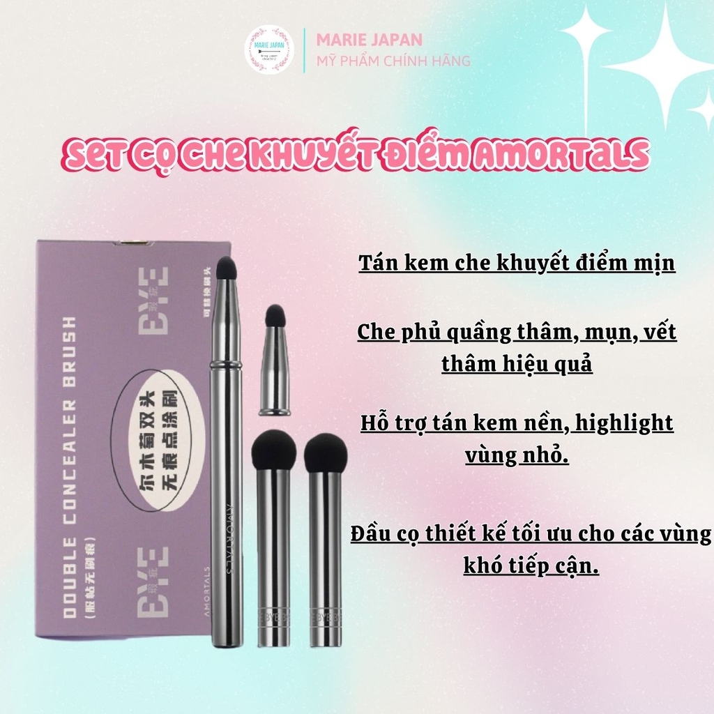 Cọ Che Khuyết Điểm 2 Đầu Amortals Chuyên Dụng Nhỏ Gọn Tiện Lợi Mềm Mịn Không Tì Vết
