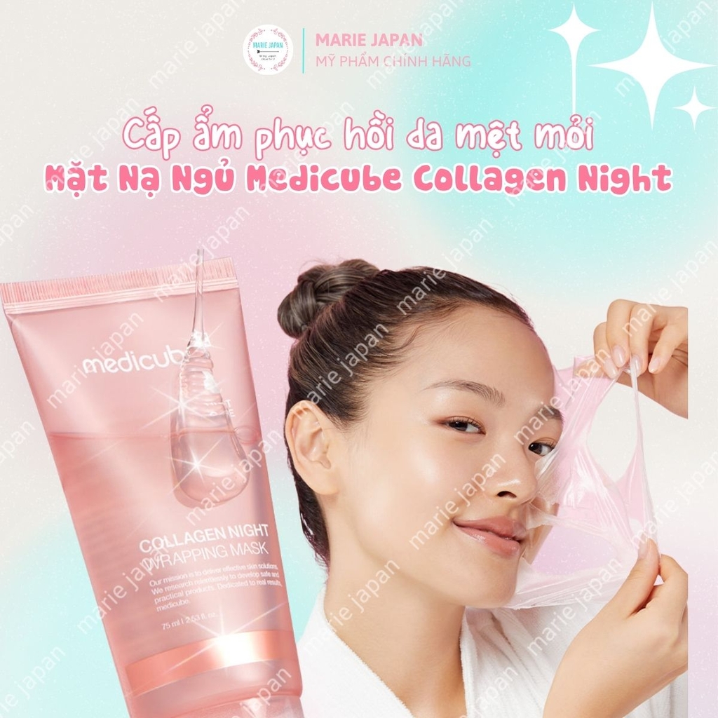 Mặt Nạ Ngủ Medicube Collagen Night Wrapping Mask Cấp Ẩm Căng Mịn Phục Hồi Da Ban Đêm Hàn Quốc Chai 75ml