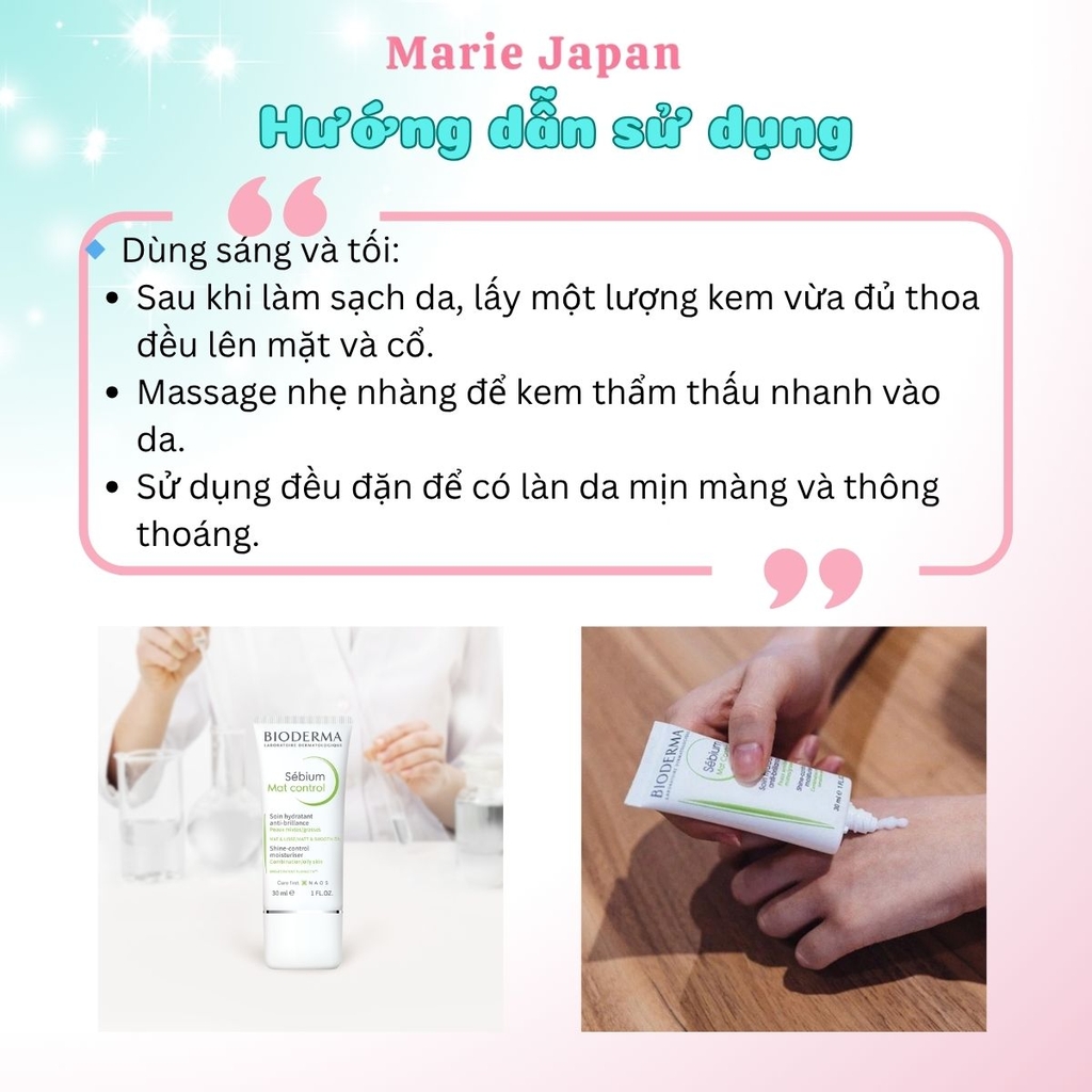 Kem Dưỡng Bioderma Xanh Sebium Mat Control Tuýp 30ml