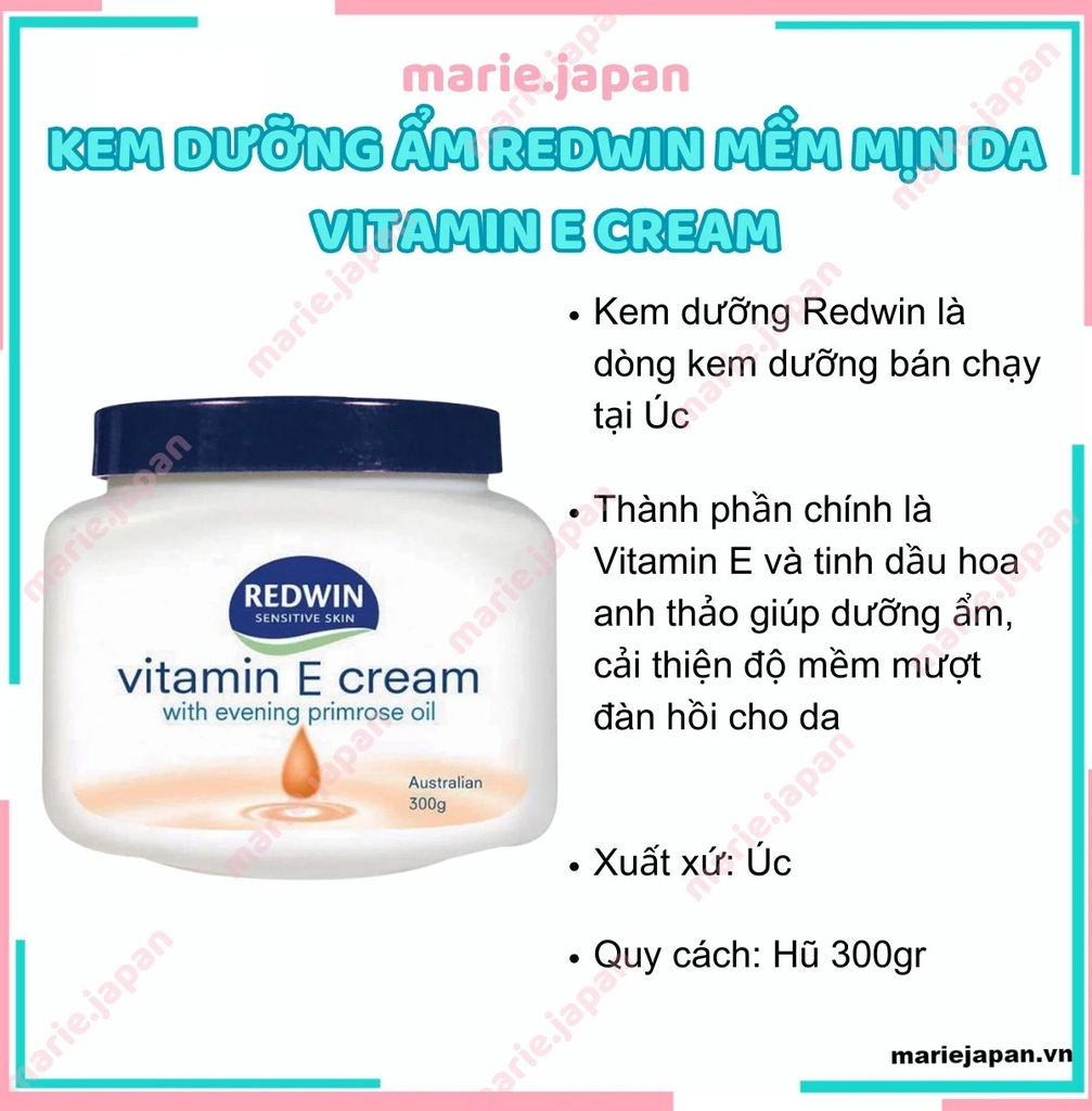 Kem Dưỡng Ẩm Redwin Vitamin E Cream Hũ 300g