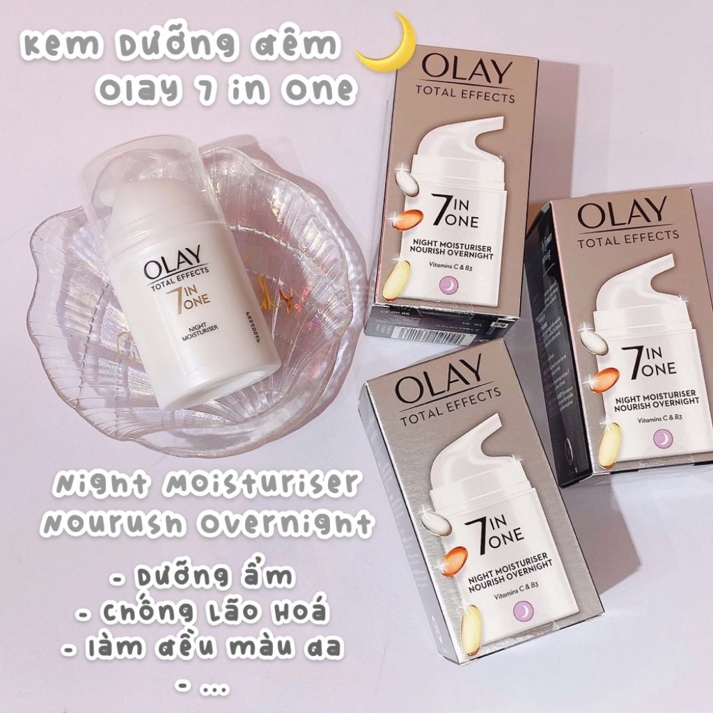 Kem Dưỡng Ngày Đêm Olay Total Effects 7 In 1 Dưỡng Da Trắng Sáng Mềm Mịn Chống Lão Hóa Bản Anh 50ml