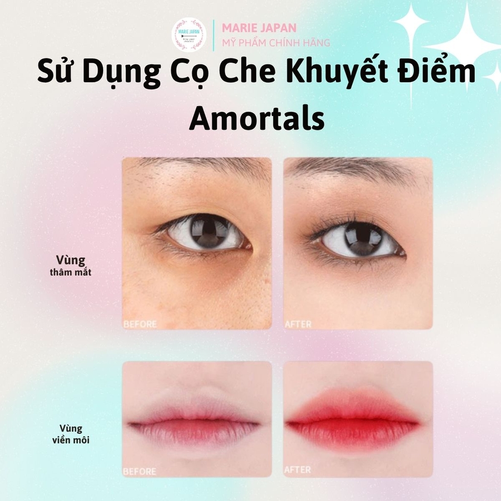 Cọ Che Khuyết Điểm 2 Đầu Amortals Chuyên Dụng Nhỏ Gọn Tiện Lợi Mềm Mịn Không Tì Vết