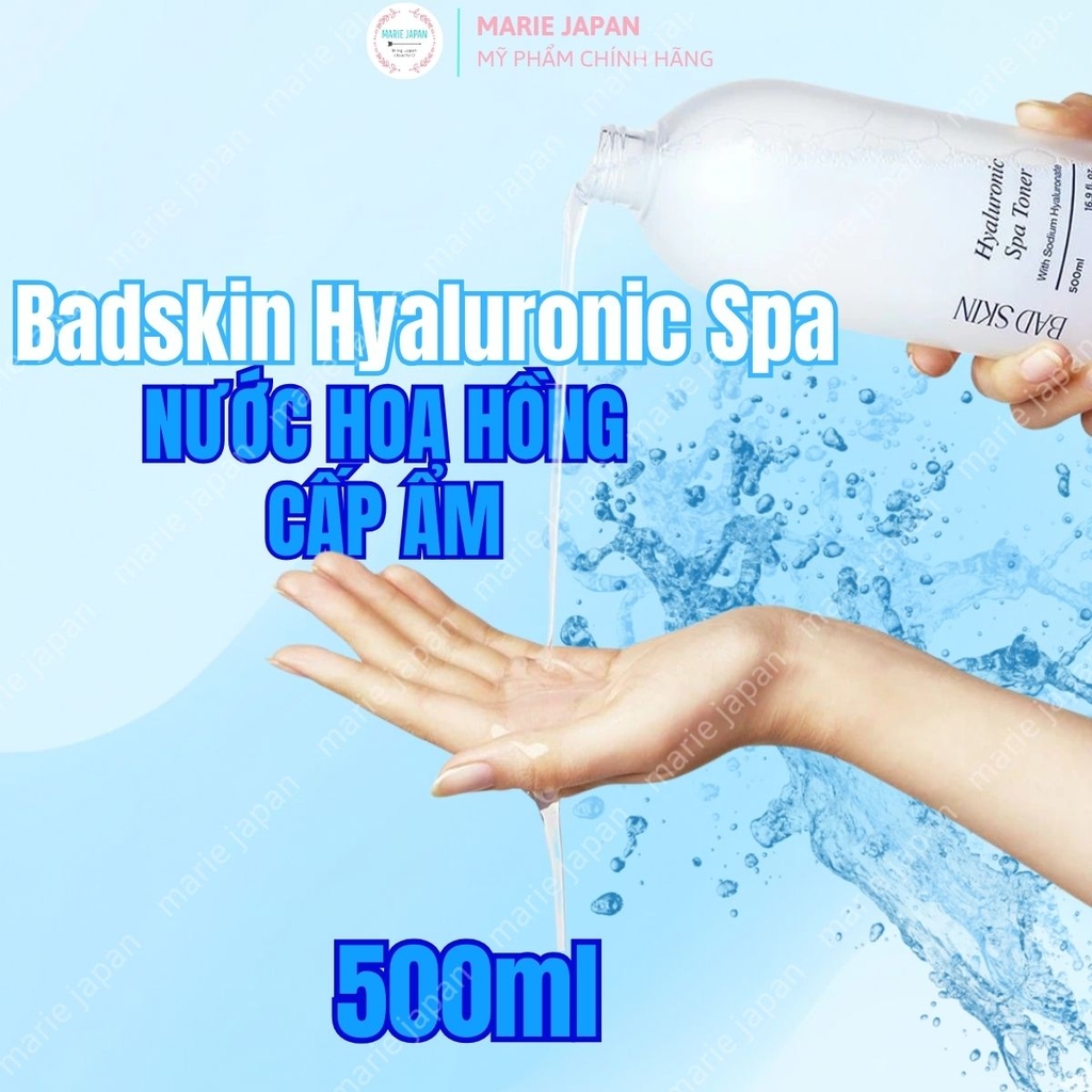 Nước Hoa Hồng BadSkin Cấp Ẩm Sâu Căng Bằng PH Căng Mịn Da Hyaluronic Spa Toner Hàn Quốc 500ml