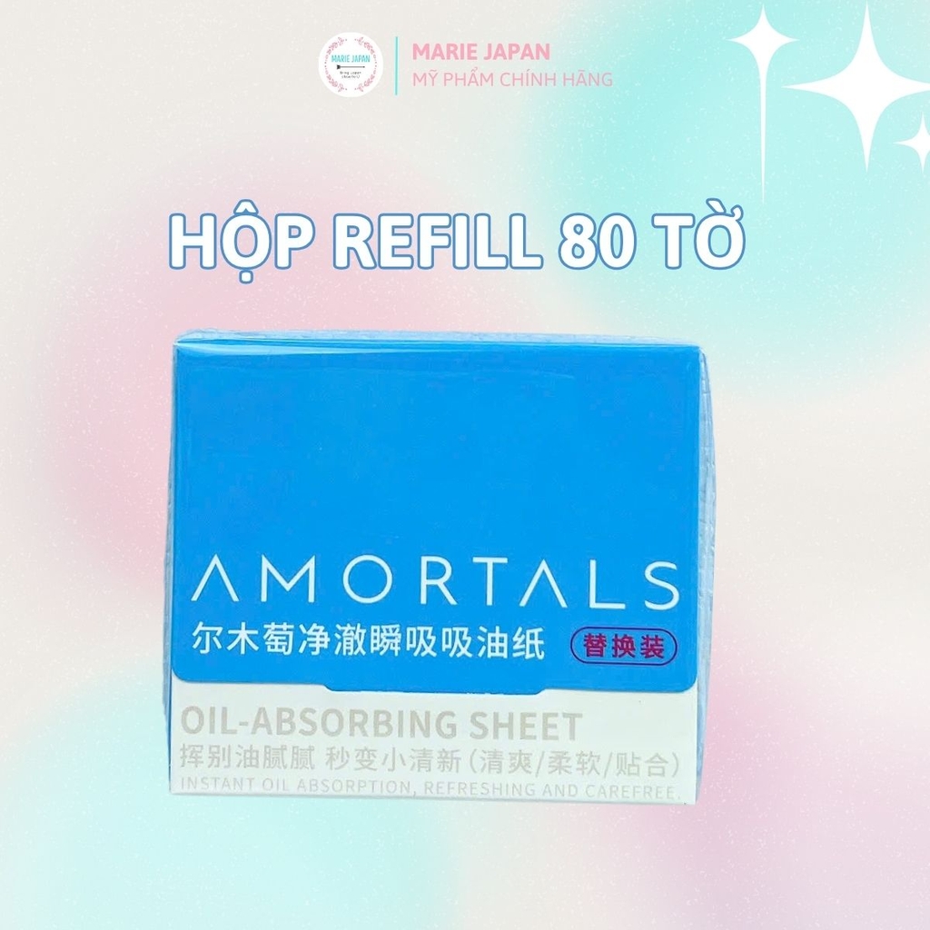 Giấy Thấm Dầu Amortals  Kiểm Soát Dầu Nhờn Hiệu Quả Giữ Lớp Trang Điểm Lâu Trôi