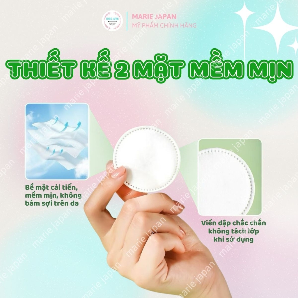 Bông Tẩy Trang La Soirée Premium Cotton Pads 100% Cotton Tự Nhiên Siêu Mềm Mịn Không Xơ Bông