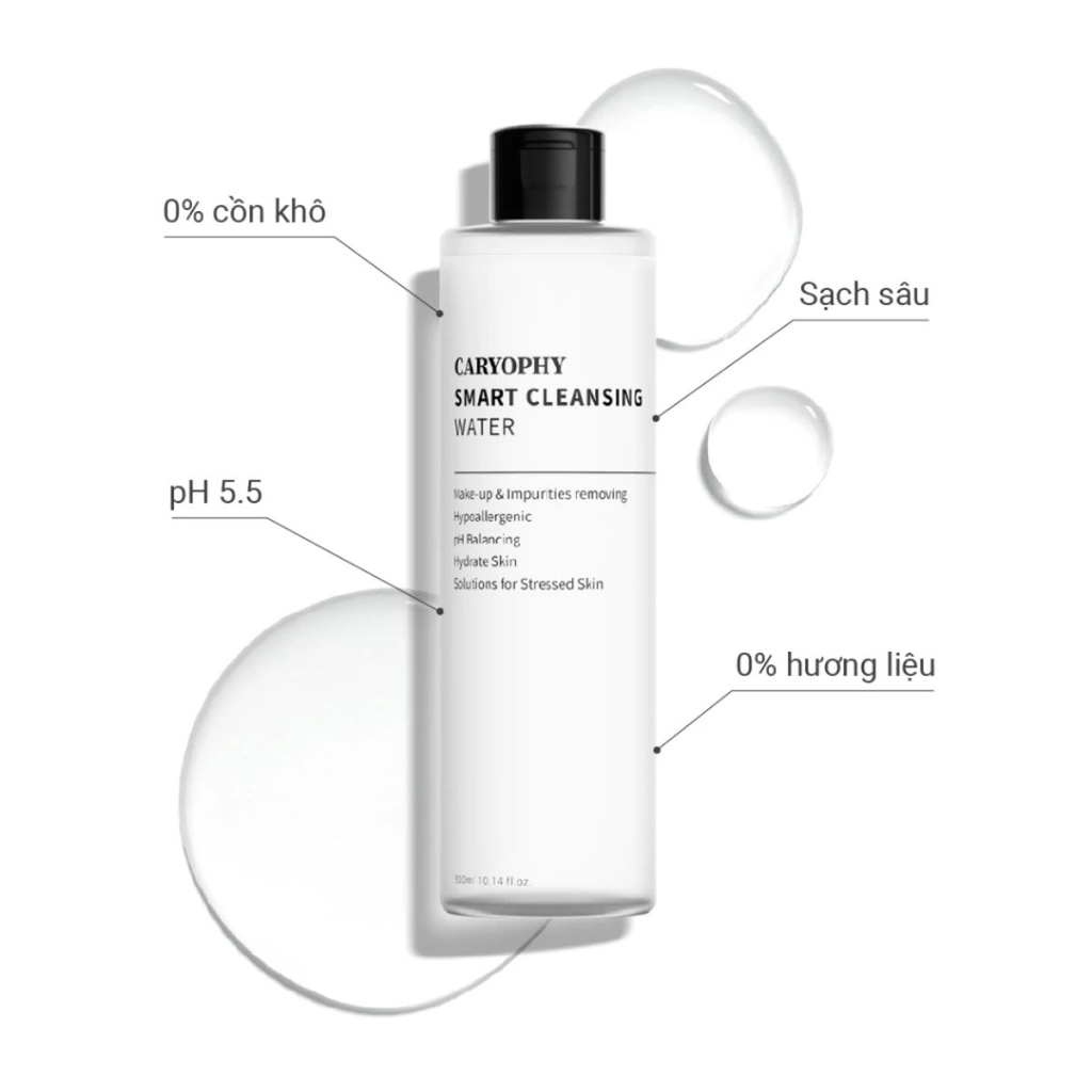 Nước Tẩy Trang Caryophy Sạch Sâu Giảm Mụn Da Nhạy Cảm Smart Cleansing Water Hàn Quốc 500ml