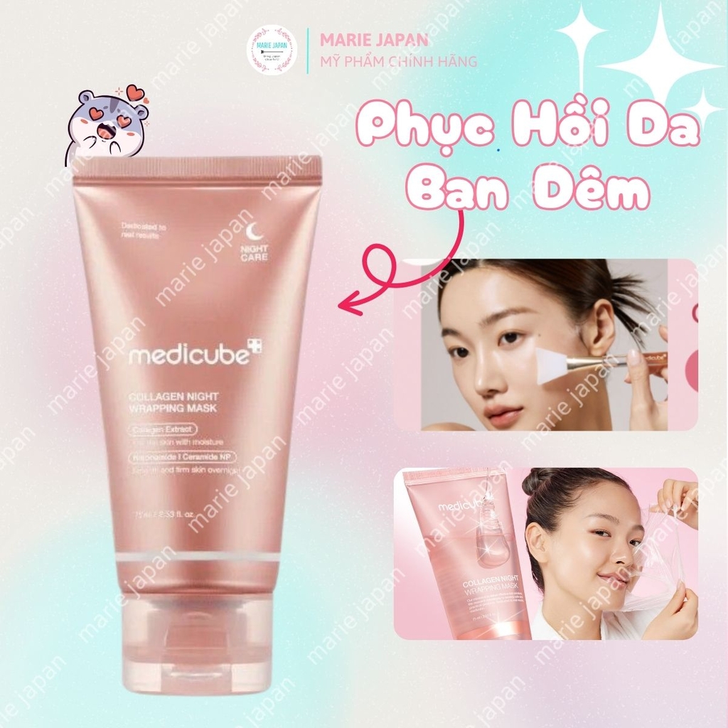 Mặt Nạ Ngủ Medicube Collagen Night Wrapping Mask Cấp Ẩm Căng Mịn Phục Hồi Da Ban Đêm Hàn Quốc Chai 75ml