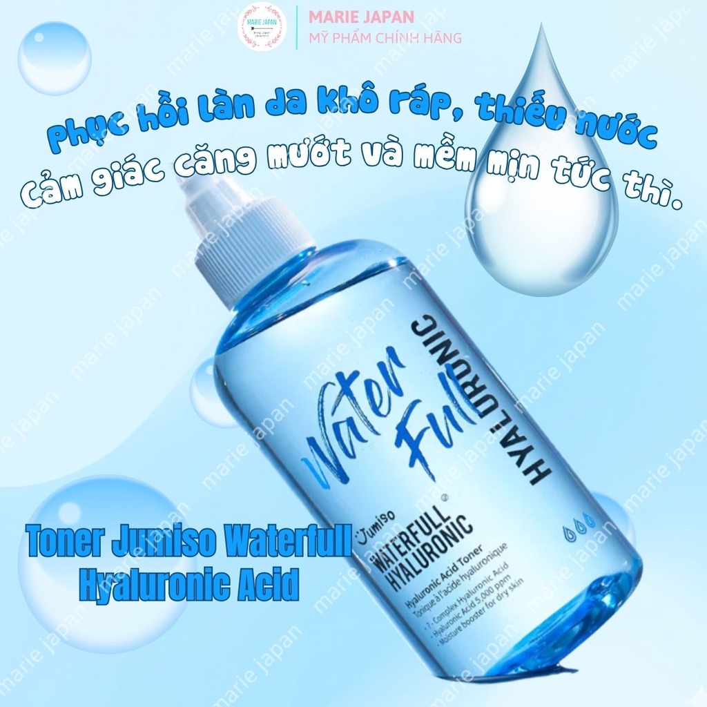 Nước Hoa Hồng Jumiso Dưỡng Ẩm Sâu Dịu Nhẹ Căng Bóng Mềm Mại Da Waterfull Hyaluronic Acid Hàn Quốc 250ml