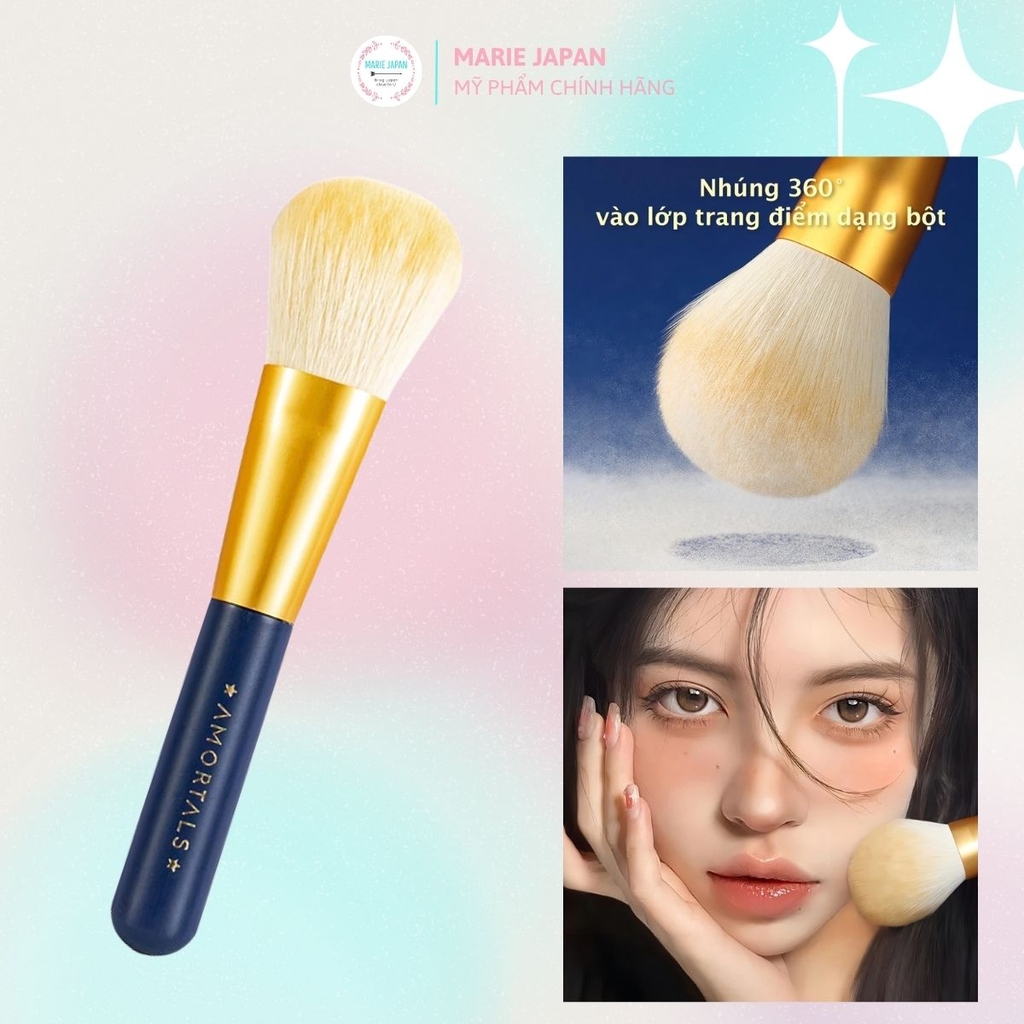 Cọ Phấn Phủ Amortals Lông Tơ Nhân Tạo Cao Cấp Mềm Mịn Tán Phấn Đều Tự Nhiên