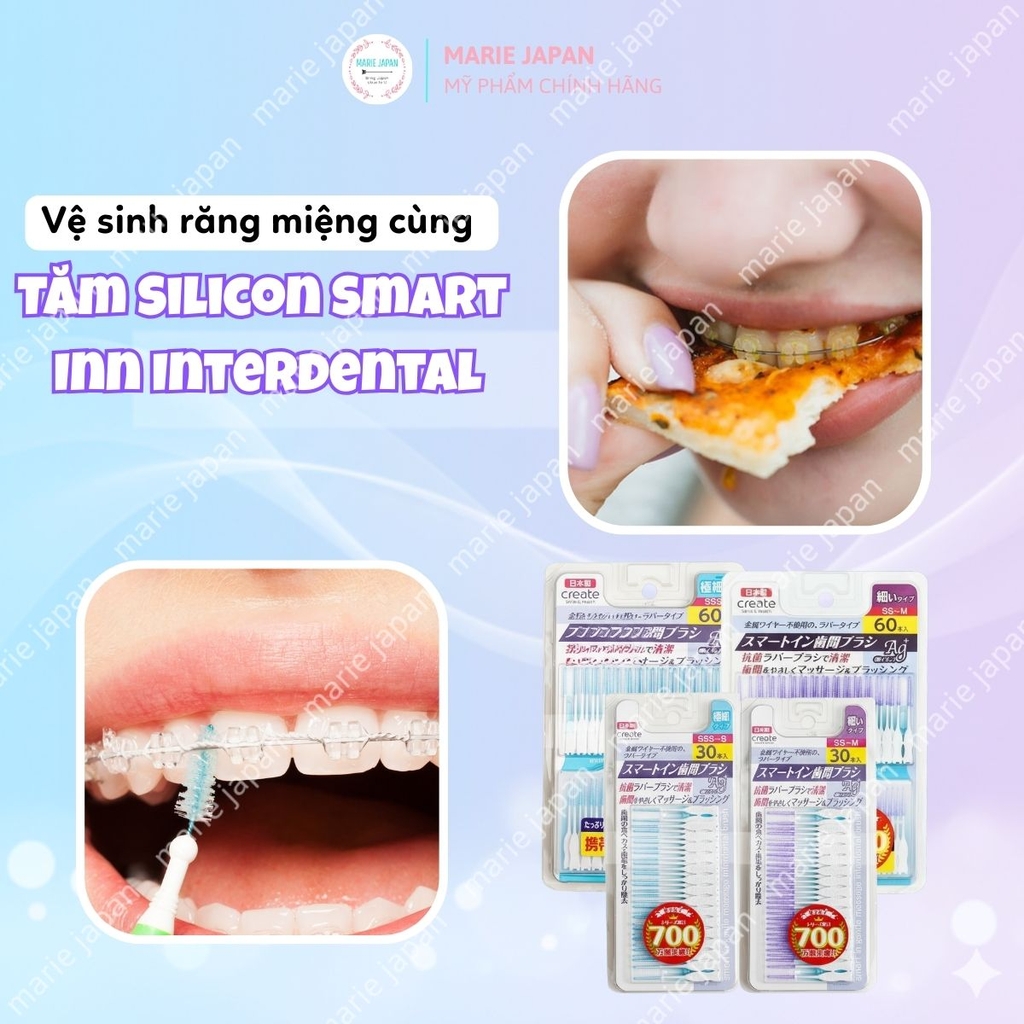 Tăm Silicon Smart Inn Interdental Làm Sạch Kẽ Răng Dịu Nhẹ An Toàn Nhật Bản