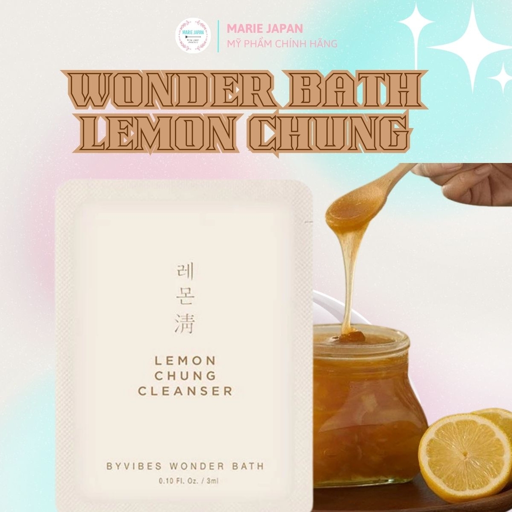 Sữa Rửa Mặt Byvibes Wonder Bath Lemon Chung Cleanser Sạch Sâu Dưỡng Da Sáng Khỏe Hàn Quốc Hộp 10 Gói x 3ml