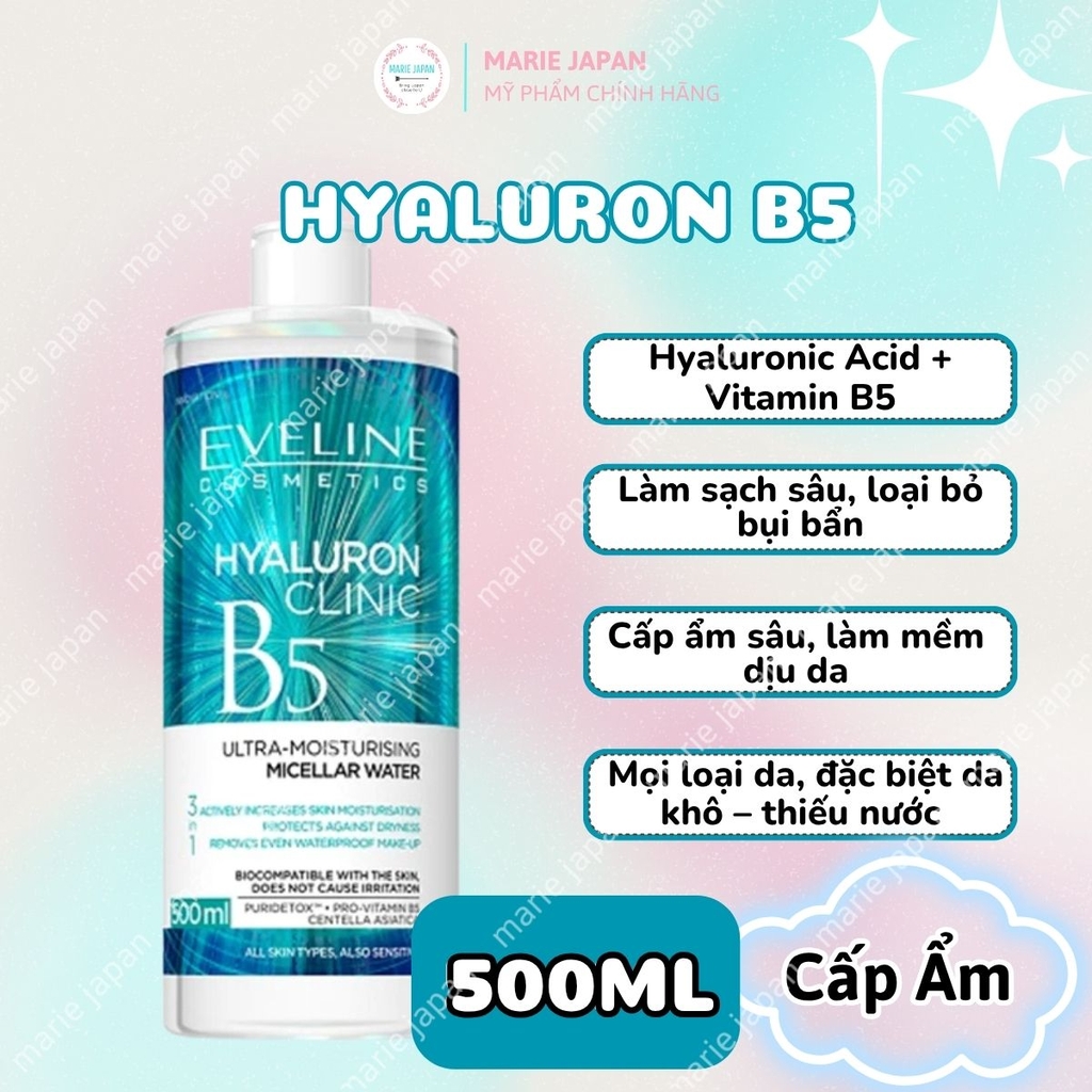 Nước Tẩy Trang Eveline Micellar Water Và Tinh Chất Rau Má Làm Dịu Dưỡng Ẩm Phục Hồi Da